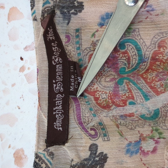 Mushka by Sienna Rose | Sheer Boho Top Embellished with Lace, Beads, Stones | M - Picture 8 of 8